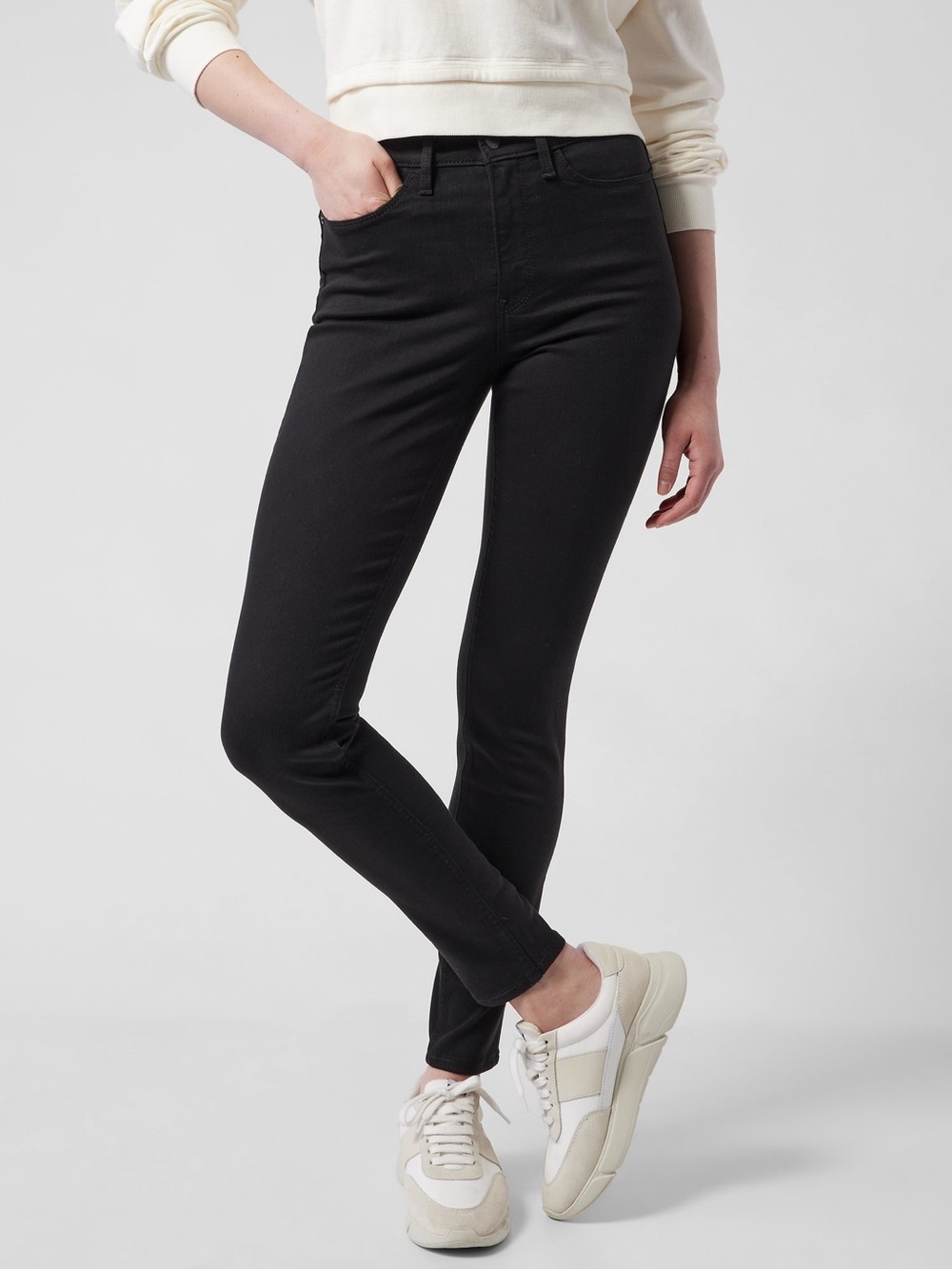 Athleta Flex Ultra Skinny Jeans Black Size 4 Stretch Mid Rise